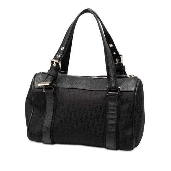 Dior Trotter Street Chic Mini Boston Bag Black Canvas Leather - Picture 2 of 6